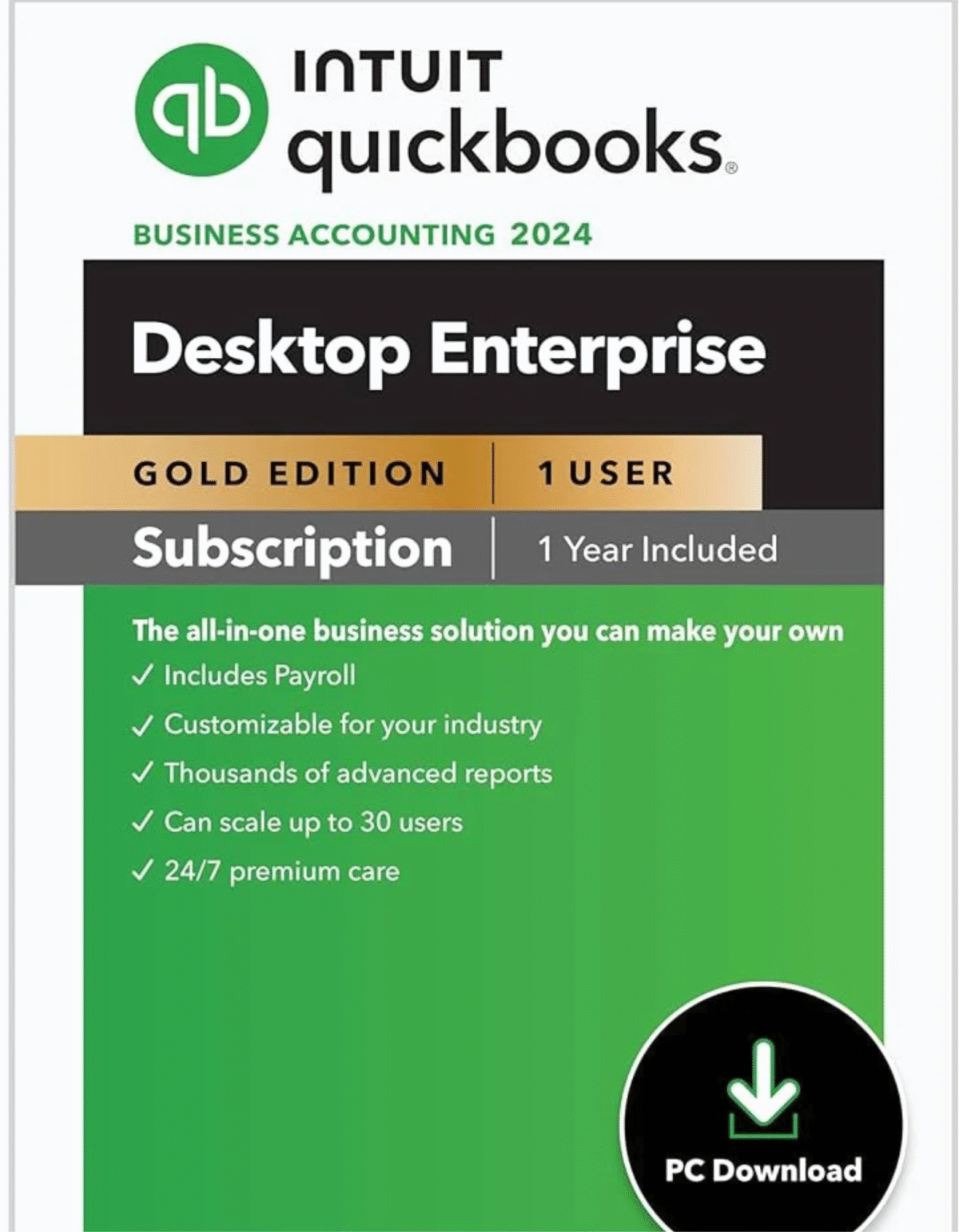 QUICKBOOKS DESKTOP ENTERPRISE 2024 GOLD SUBSCRIPTION - Image 1